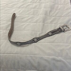 Studded Brown and Silver kids cowgirl Belt